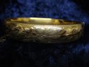 OLD HINGED BANGLE BRACELET - FLORAL DETAIL
