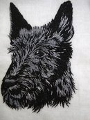 HANKIE - MASTERFUL EMBROIDERY DOG SCOTTIE