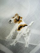 PRETTY HANKIE - BEAUTIFUL DOG - EMBROIDERY