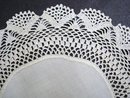 ANTIQUE LINEN CENTER/CROCHET LACE DOILY