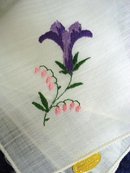 HAND MADE EMBROIDERY-HANKIE-PURPLE LILY