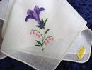 HAND MADE EMBROIDERY-HANKIE-PURPLE LILY
