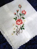 HAND MADE PETIT POINT EMBROIDERY-HANKIE