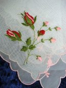 HAND EMBROIDERY ON ORGANDY - HANKIE