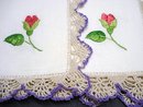 SILK THREAD EMBROIDERY & CROCHET LACE BORDER NAPKINS