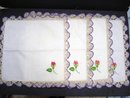 SILK THREAD EMBROIDERY & CROCHET LACE BORDER NAPKINS