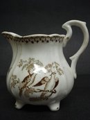 OLD BROWN TRANSFERWARE JUG