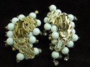 UNIQUE VINTAGE LARGE CLIP-ON EARRINGS