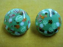 ART GLASS VINTAGE SCREW-BACK EARRINGS