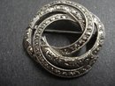 LOVELY MARCASITE BROOCH - LOVERS KNOT
