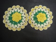PRETTY - SET OF 2 MATCHING - HAND CROCHET POT HOLDERS