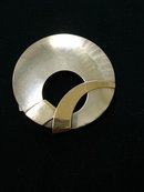 ART DECO STYLE - STERLING & GOLD BROOCH