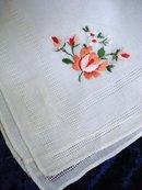 BEAUTIFUL HANKIE HAND EMBROIDERY - ROSE