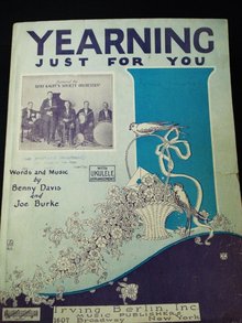 ANTIQUE SHEET MUSIC - YEARNING JUST FOR YOU