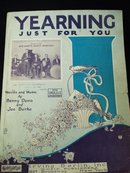 ANTIQUE SHEET MUSIC - YEARNING JUST FOR YOU