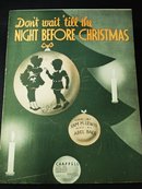1937 SHEET MUSIC-DO NOT WAIT TILL THE NIGHT