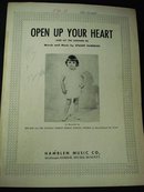 1953 SHEET MUSIC - OPEN UP YOUR HEART