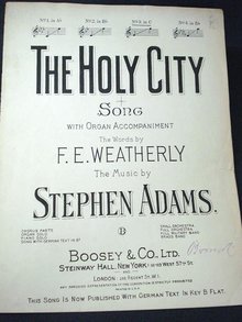 1920 SHEET MUSIC - THE HOLY CITY
