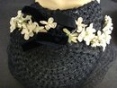 FLORAL ANTIQUE - LADIES HAT - NAVY BLUE