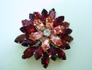 LOVELY 1940's Signed RHINESTONE BROOCH