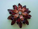 LOVELY 1940's Signed RHINESTONE BROOCH