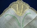 UNCOMMON VINTAGE CROCHET LACE/EMBROIDERY HANKIE