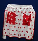 LOVELY VINTAGE LADIES APRON - RED POLKA DOTS