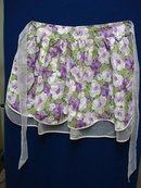 PRETTY VINTAGE LADIES APRON - FLORAL PURPLE