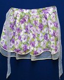 PRETTY VINTAGE LADIES APRON - FLORAL PURPLE