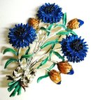 GORGEOUS FLORAL LARGE ENAMELD BROOCH