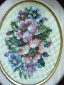 FINEST ANTIQUE PETIT POINT FRAMED PICTURE #3