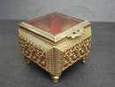 EXQUISITE FILIGREE & GLASS - JEWELRY BOX