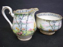 ROYAL ALBERT CREAM & SUGAR *SILVER BIRCH*