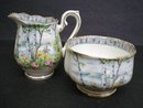 ROYAL ALBERT CREAM & SUGAR *SILVER BIRCH*