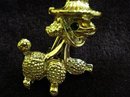 VINTAGE FIGURAL BROOCH - DOG with HAT