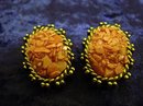 ART DECO STYLE - OVAL CLIP-ON EARRINGS -