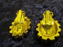 ART DECO STYLE - OVAL CLIP-ON EARRINGS -