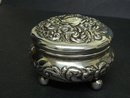 VICTORIAN STERLING SILVER FOOTED JEWELRY BOX