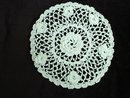 Unusual oval lace doily 3 D roses