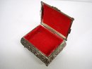 SILVER TONE METAL - JEWELRY BOX - CHERUB