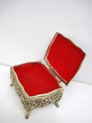SILVER TONE - VICTORIAN STYLE - JEWELRY BOX