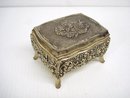 SILVER TONE - VICTORIAN STYLE - JEWELRY BOX