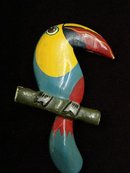 UNIQUE ART DECO HAND PAINTED BROOCH