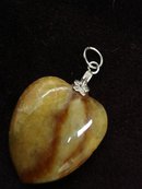 VICTORIAN PENDANT - AGATE & SILVER HEART