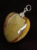 VICTORIAN PENDANT - AGATE & SILVER HEART