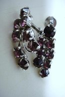 Purple RHINESTONE SCREW-BACK EARRINGS