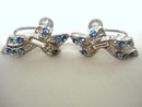 BLUE RHINESTONE SCREW-BACK EARRINGS