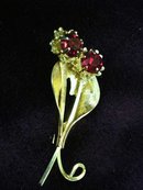 EXQUISITE GOLD PLATED STERLING BROOCH
