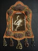 1800's IROQUOIS WHIMSICAL BEADED FRAME