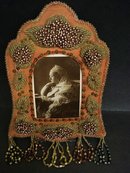 1800's IROQUOIS WHIMSICAL BEADED FRAME
